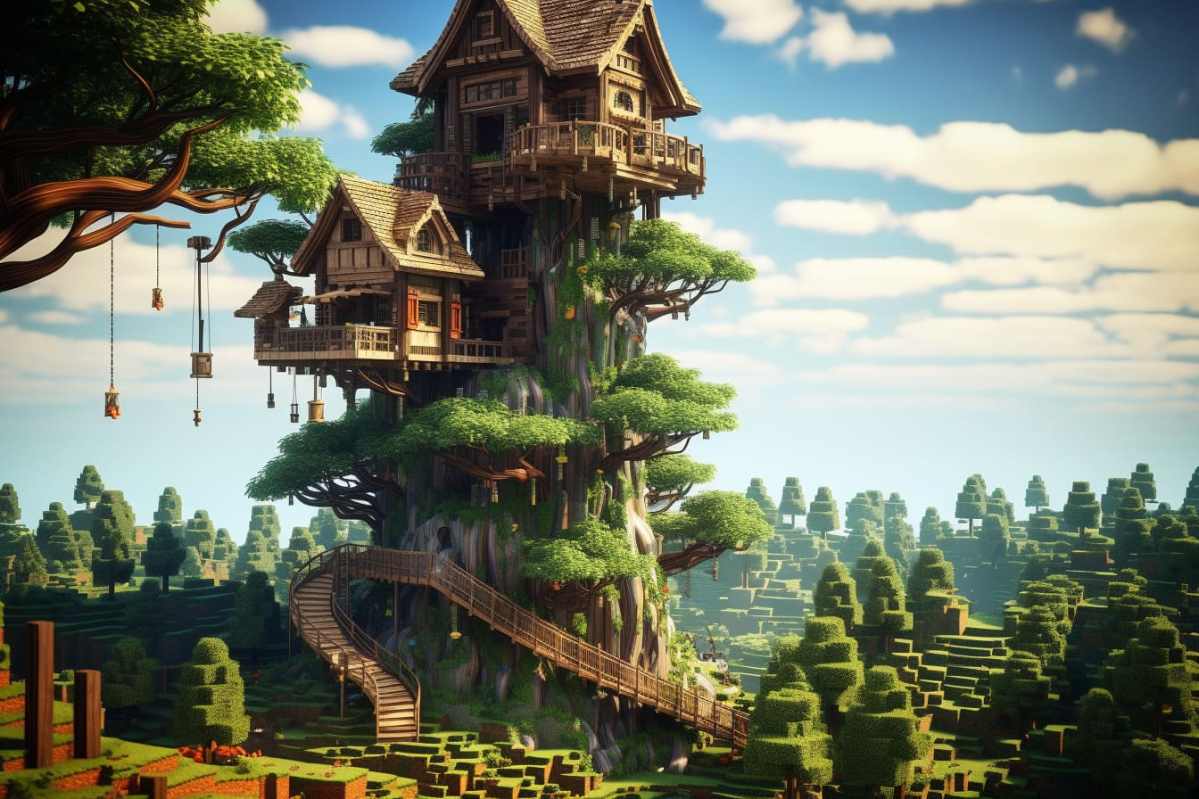Minecraft treehouse